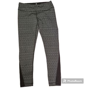 90 degrees large active athletic black and white leggings womens size large